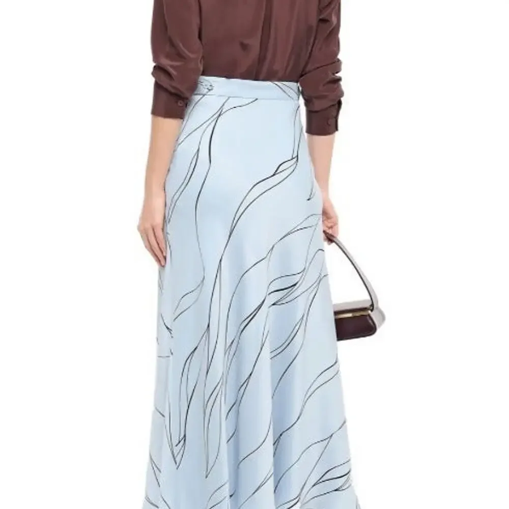 [Like New] EQUIPMENT Printed washed silk-blend midi skirt original $383